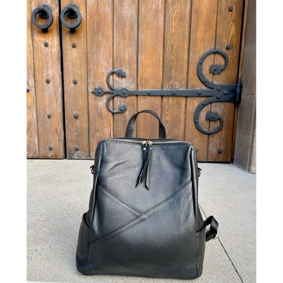 Ivan Troy Sama Black Women\'s Italian Leather Shoulder Bag Outdoor Backpack main image 8